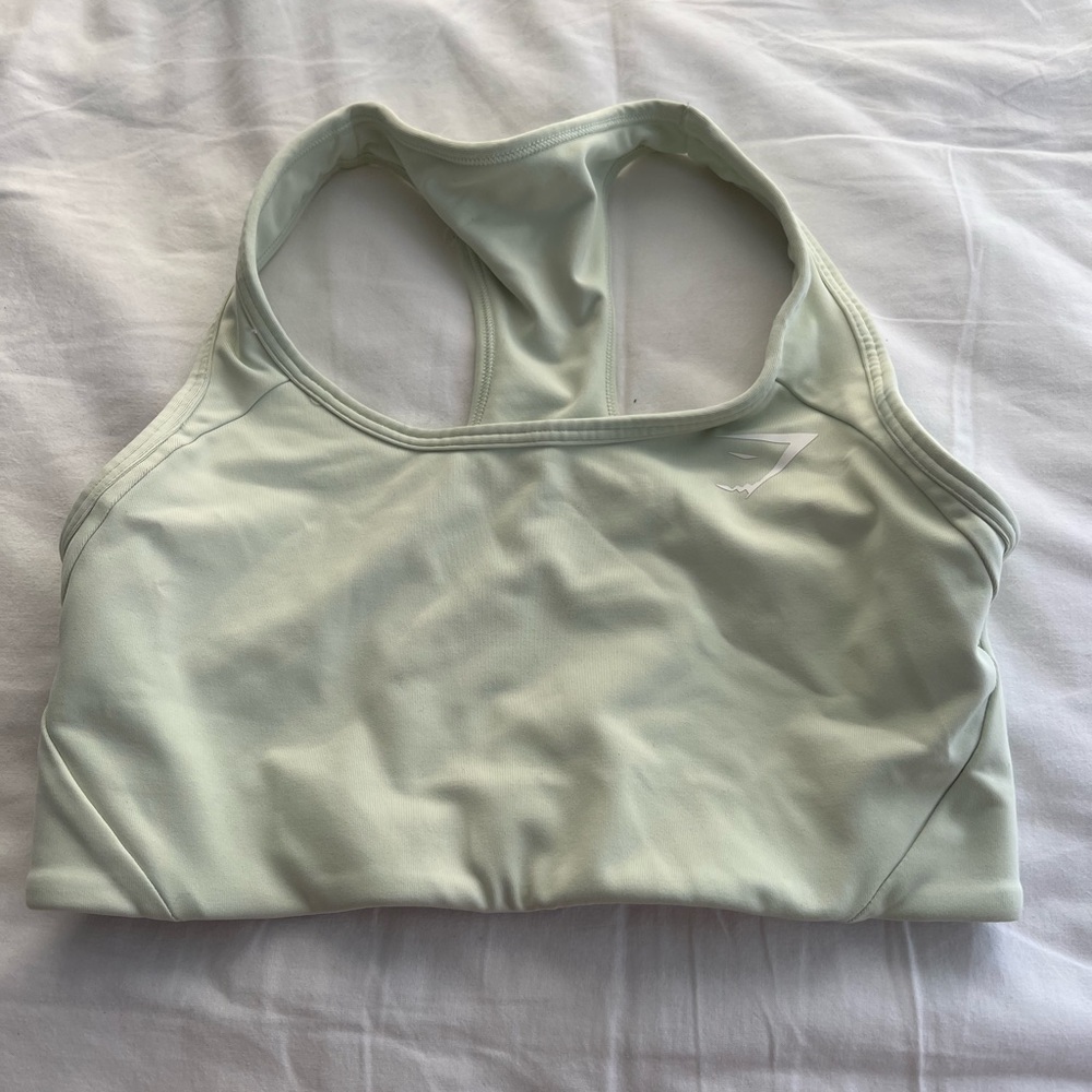 Light green gym shark bra